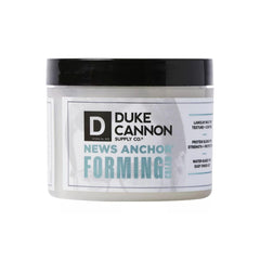 Duke Cannon News Anchor Forming Cream applied to towel-dried hair for root-to-tip control