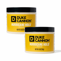 Duke Cannon News Anchor Hurricane Hold Pomade bottle closeup for all-day hold