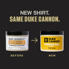 Duke Cannon News Anchor Hurricane Hold Pomade jar closeup highlighting matte finish