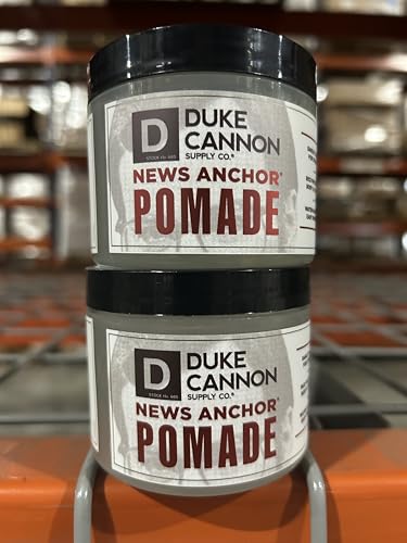 Duke Cannon News Anchor Pomade pack-two-tubes stacked showcases value and dual-tube convenience for routines.
