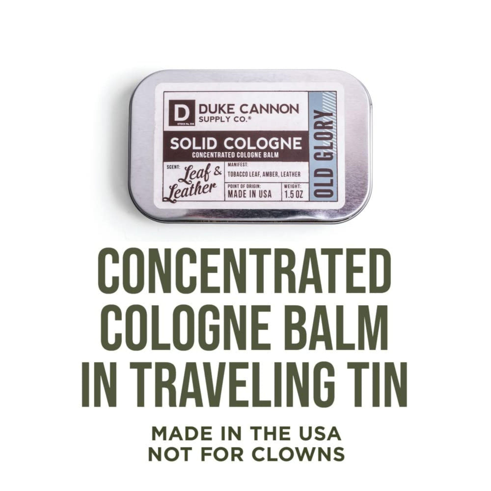 Duke Cannon Old Glory application on wrist demonstrates precise point-of-use scent.
