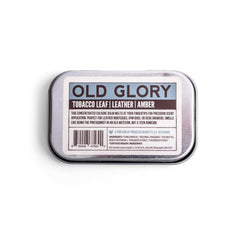 Duke Cannon Old Glory open tin shows balm ready for precise application.