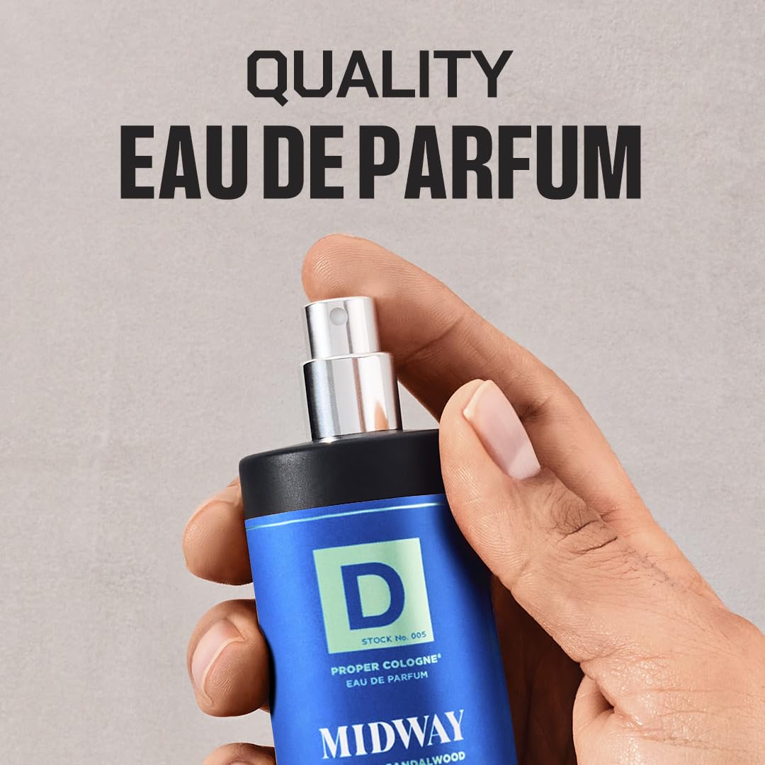 Duke Cannon Proper Cologne Midway cap detail highlights apothecary inspired design and rugged style