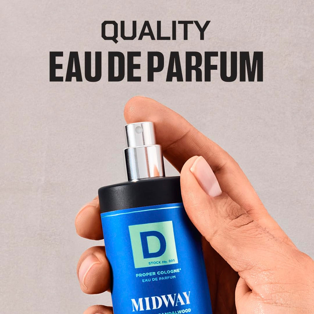 Duke Cannon Proper Cologne Midway cap detail highlights apothecary inspired design and rugged style