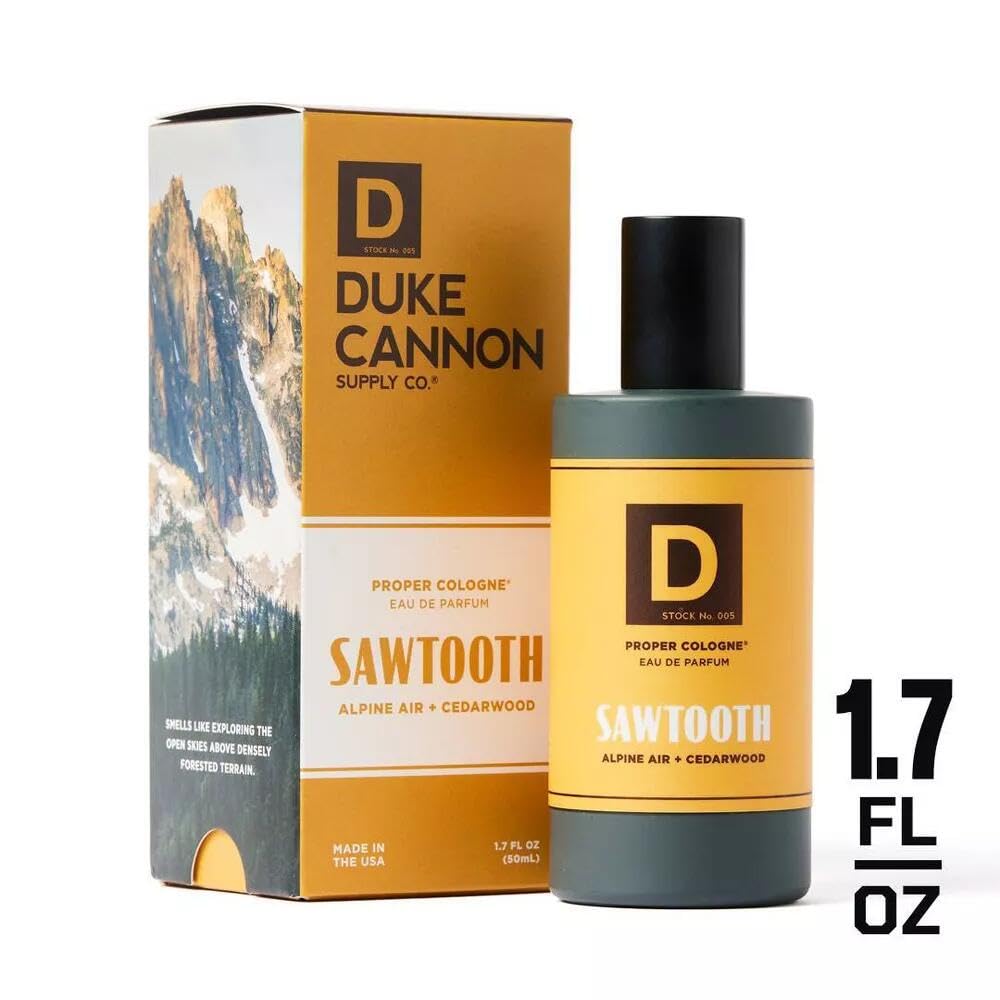 Duke Cannon Proper Cologne Sawtooth amber-hint close-up emphasizes warmth.