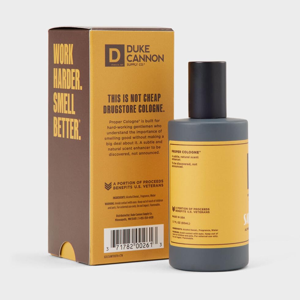 Duke Cannon Proper Cologne Sawtooth outdoor scene evokes alpine fragrance journey.