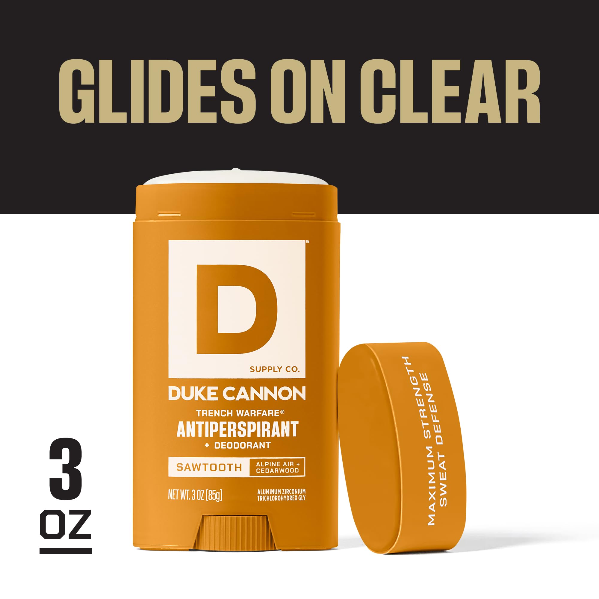 Duke Cannon Sawtooth formula with Aloe Vitamin E and charcoal soothes skin