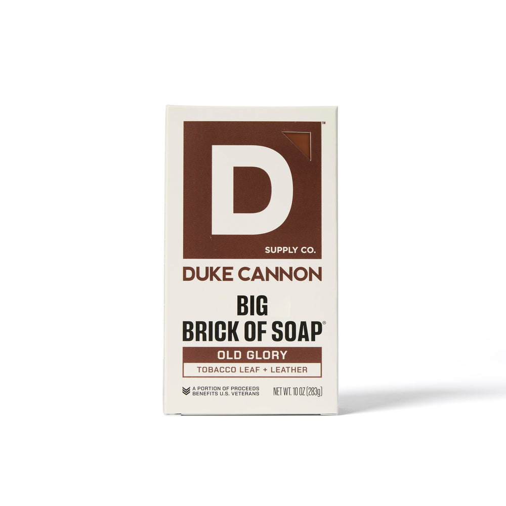 Duke Cannon soap in shower demonstrates rich lather and cleansing potential.