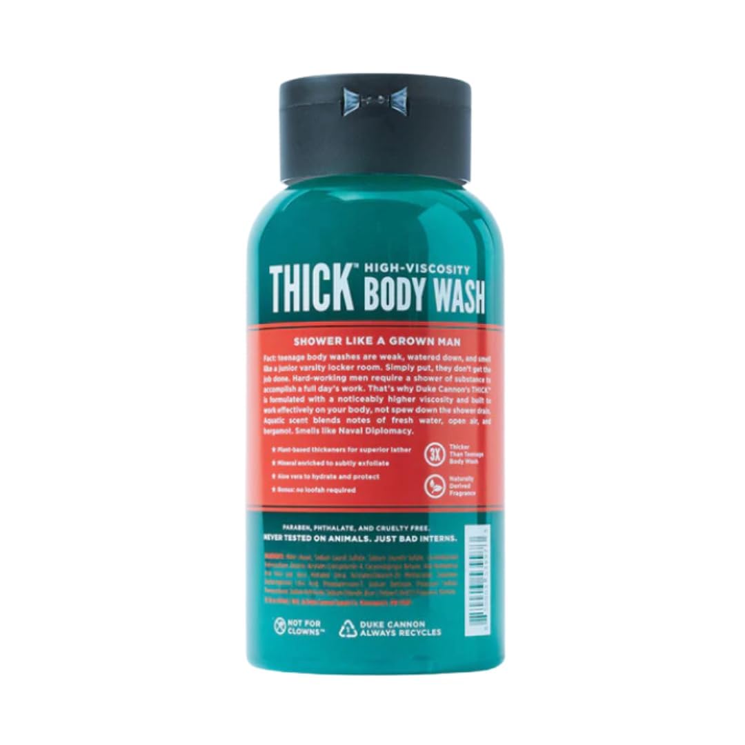 Duke Cannon Thick-Viscosity Lather closeup highlights rich, long-lasting cleansing.