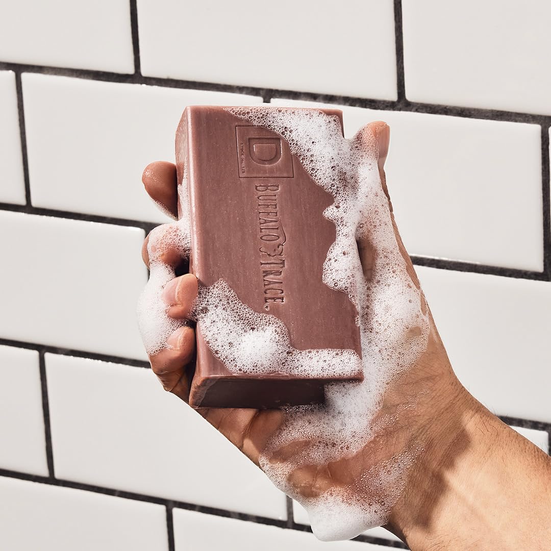 Duke Cannon triple-milled soap offers dense lather and long-lasting clean without drying skin.