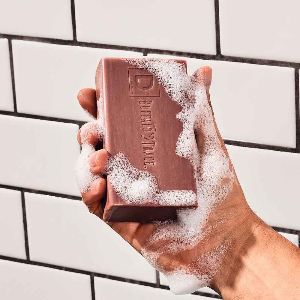 Duke Cannon triple-milled soap offers dense lather and long-lasting clean without drying skin.