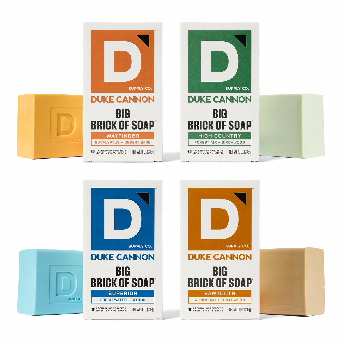 Duke Cannon Wayfinder bar soap 10oz delivers rugged freshness after workouts.