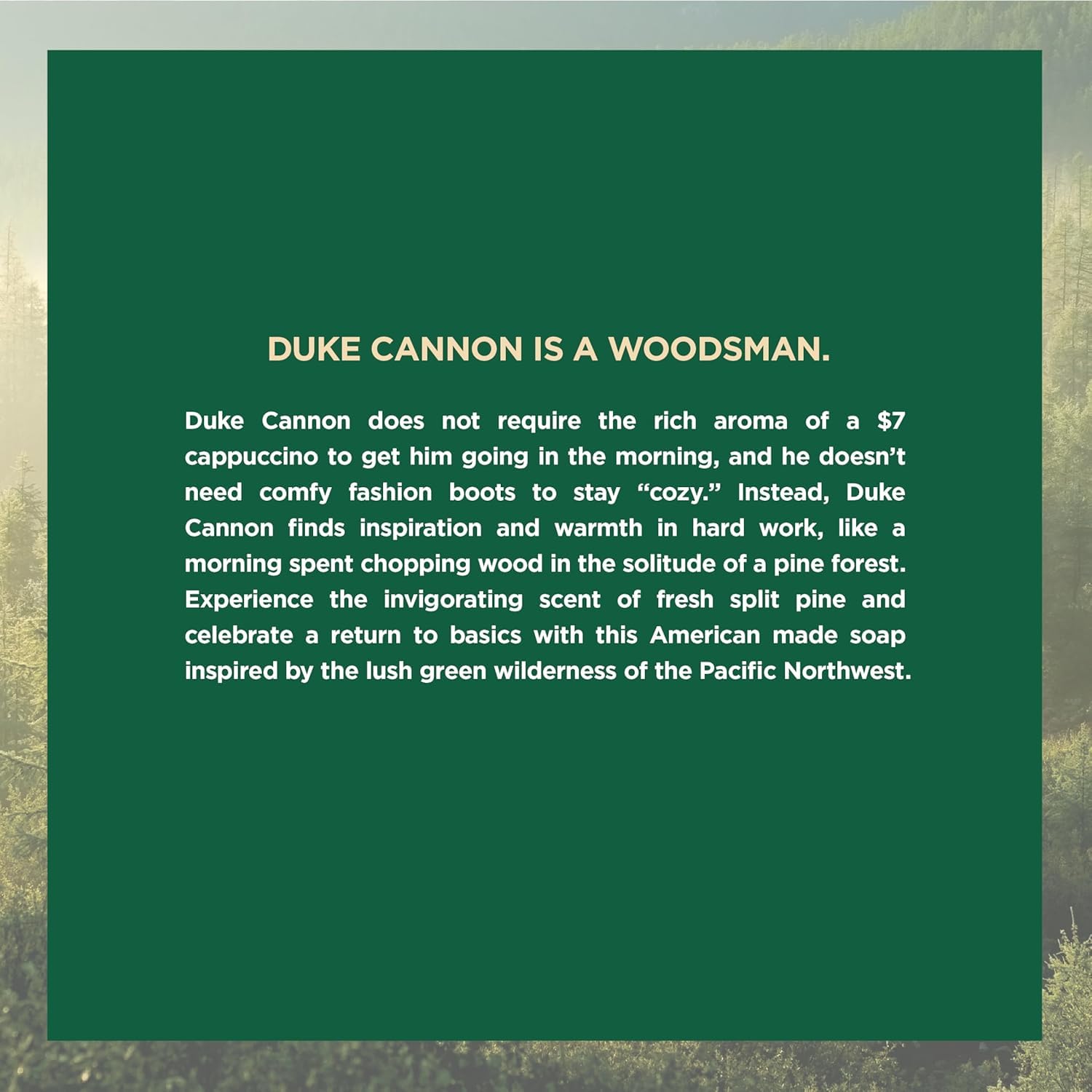 Duke Cannon pine-wrapped gift-pack image suggesting stocking stuffer appeal.