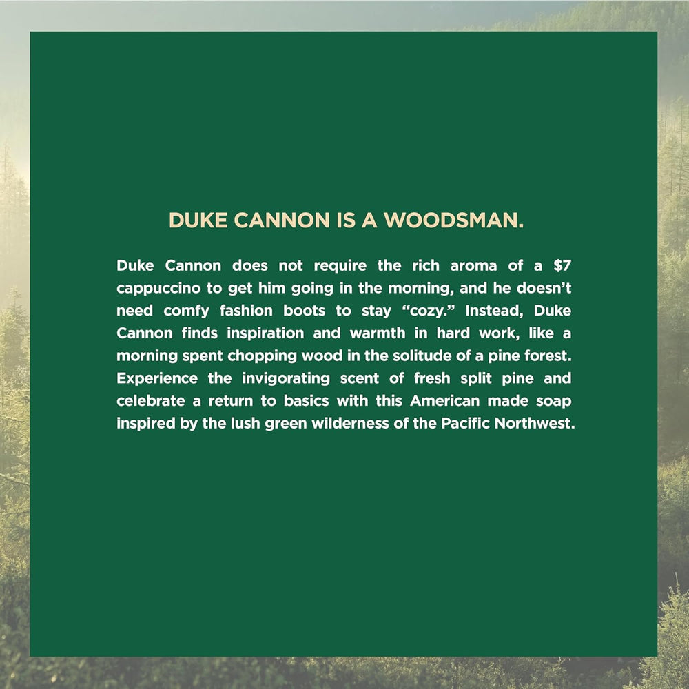 Duke Cannon pine-wrapped gift-pack image suggesting stocking stuffer appeal.