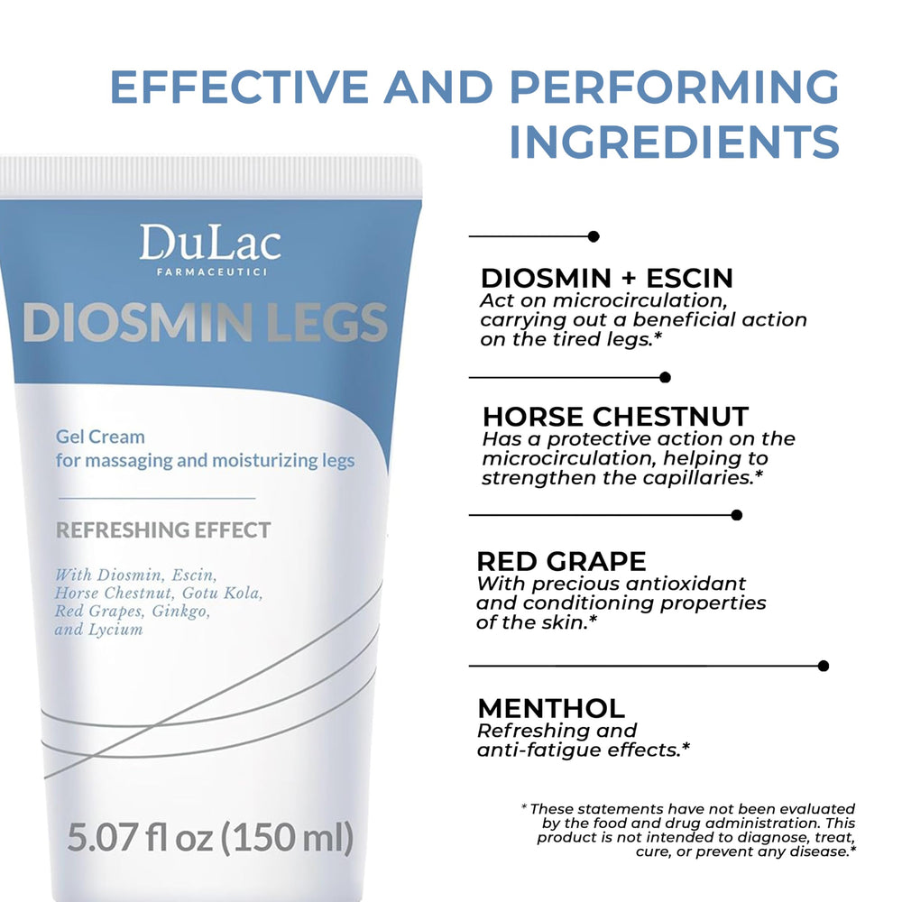 Applying Dulàc Diosmin Legs Gel Cream upward supports leg comfort.