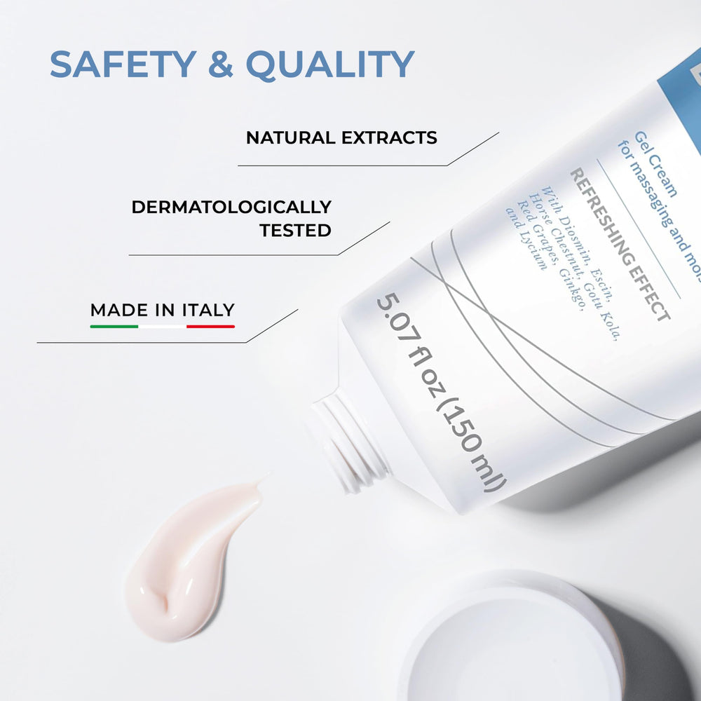 Diosmin and related ingredients highlighted in Dulàc leg gel cream.