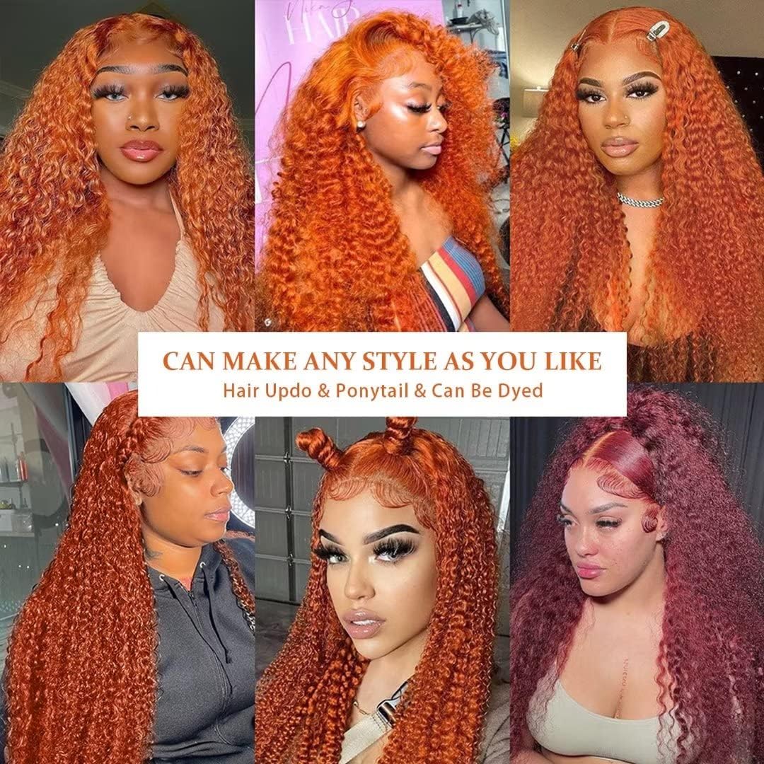 DULTEV Ginger Orange Lace Front Wig vibrant ginger color for daily styling.