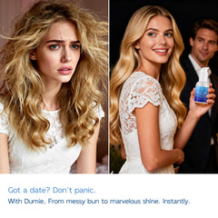 Dumie hair oil delivers instant frizz control and glossy shine