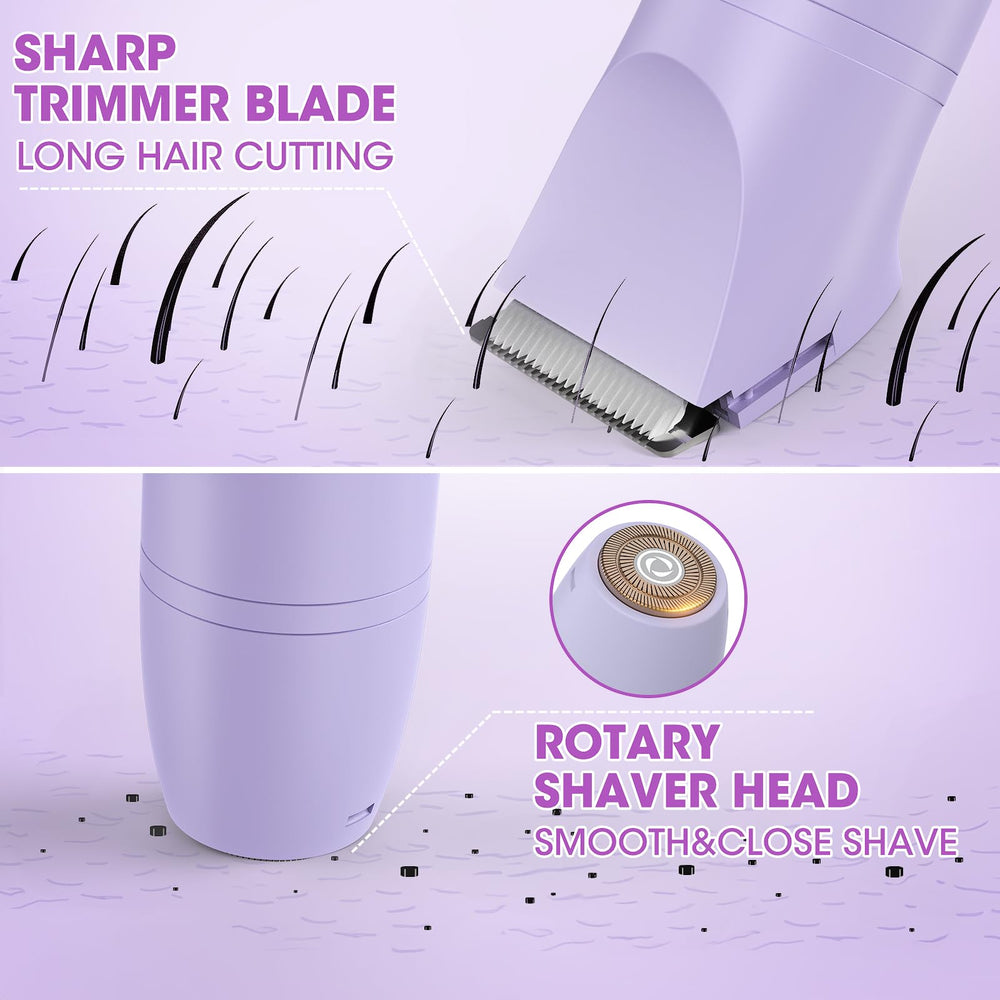 Dumite bikini trimmer body shaving head for quick full-body grooming on the go.