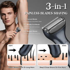 Dumite Manscape Ball Trimmer six-head attachment set enables versatile grooming across areas.