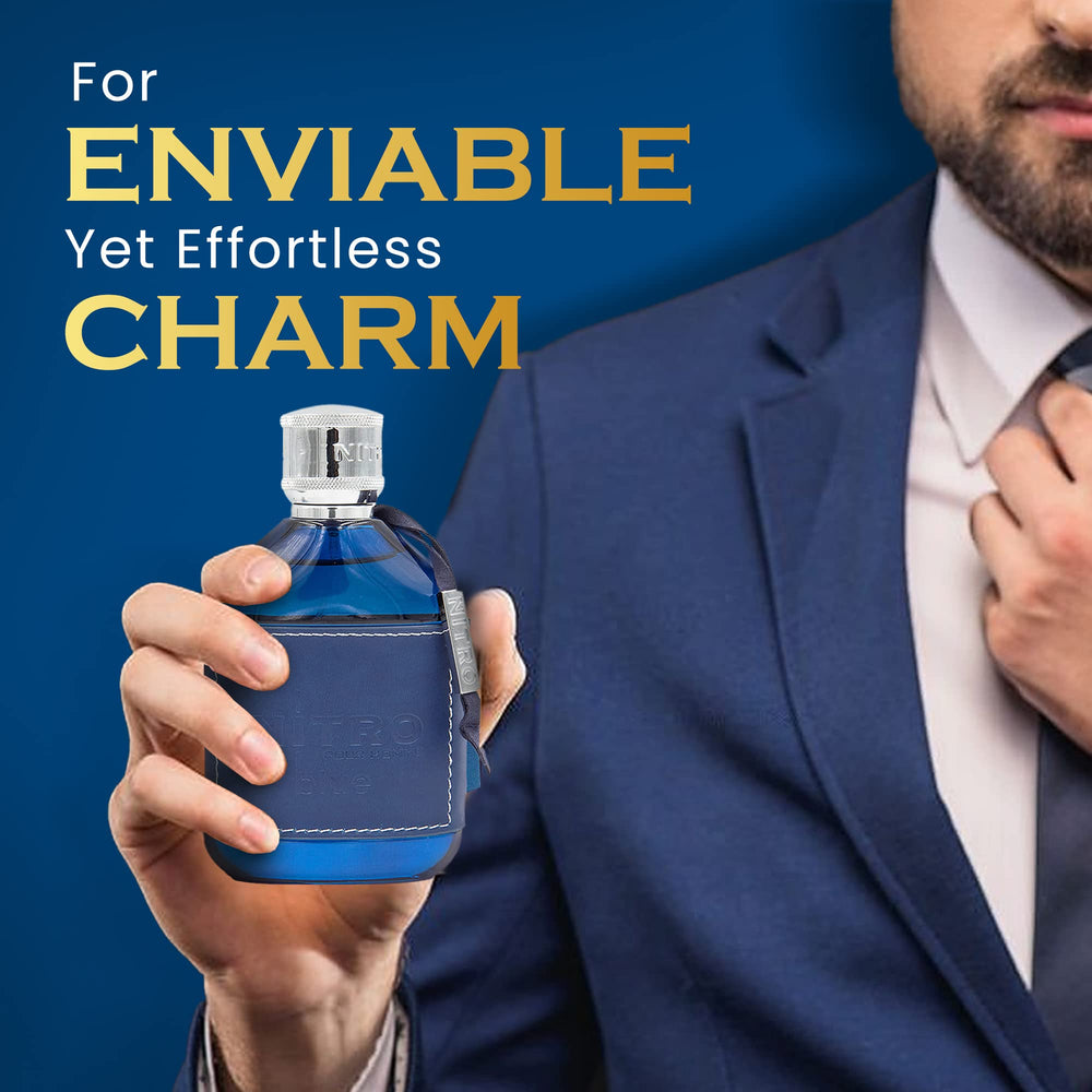 Dumont Nitro Blue application on pulse points for office wear