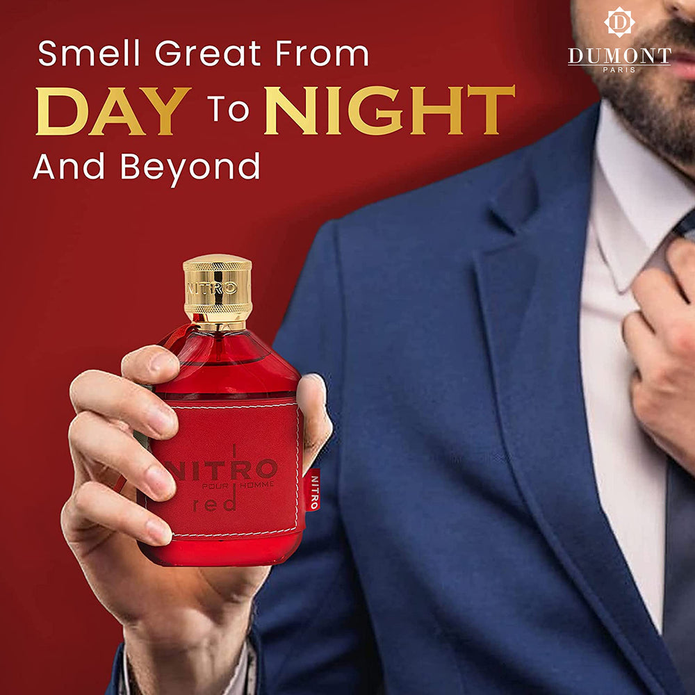 Dumont Nitro Red box packaging signaling premium ingredients