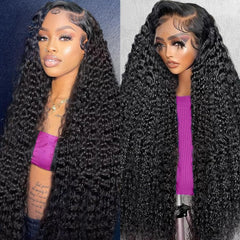 Dundix 32-inch deep-wave lace-front wig provides dramatic length for daily wear.