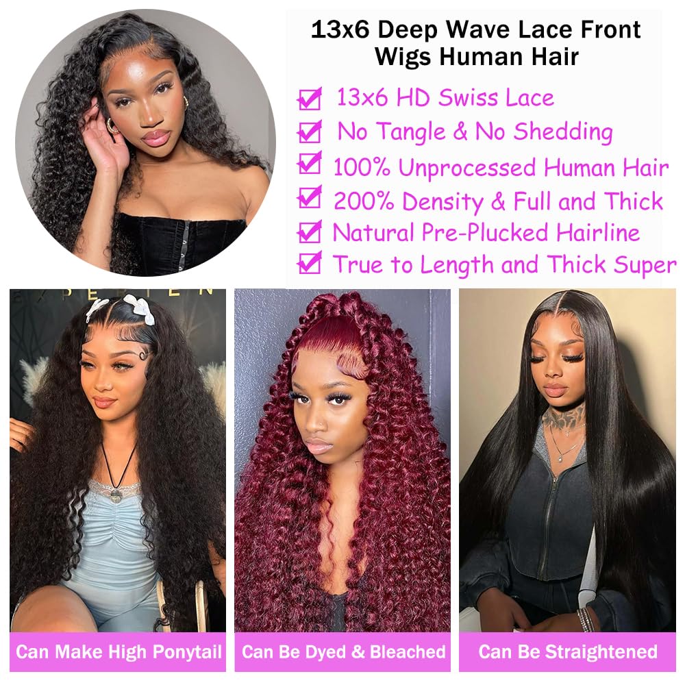 Dundix virgin-human-hair deep-wave wig delivers soft, natural texture for everyday glamour.