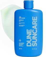 DUNE SUNCARE The Bod Guard bottle closeup highlighting clear everyday sun protection