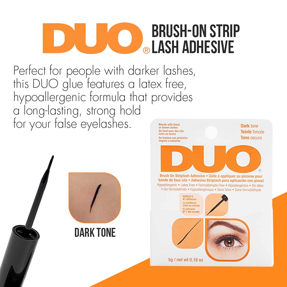 DUO Brush-On Strip Lash Adhesive dark tone fine brush detail for precision