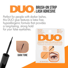 DUO Brush-On Strip Lash Adhesive dark tone fine brush detail for precision