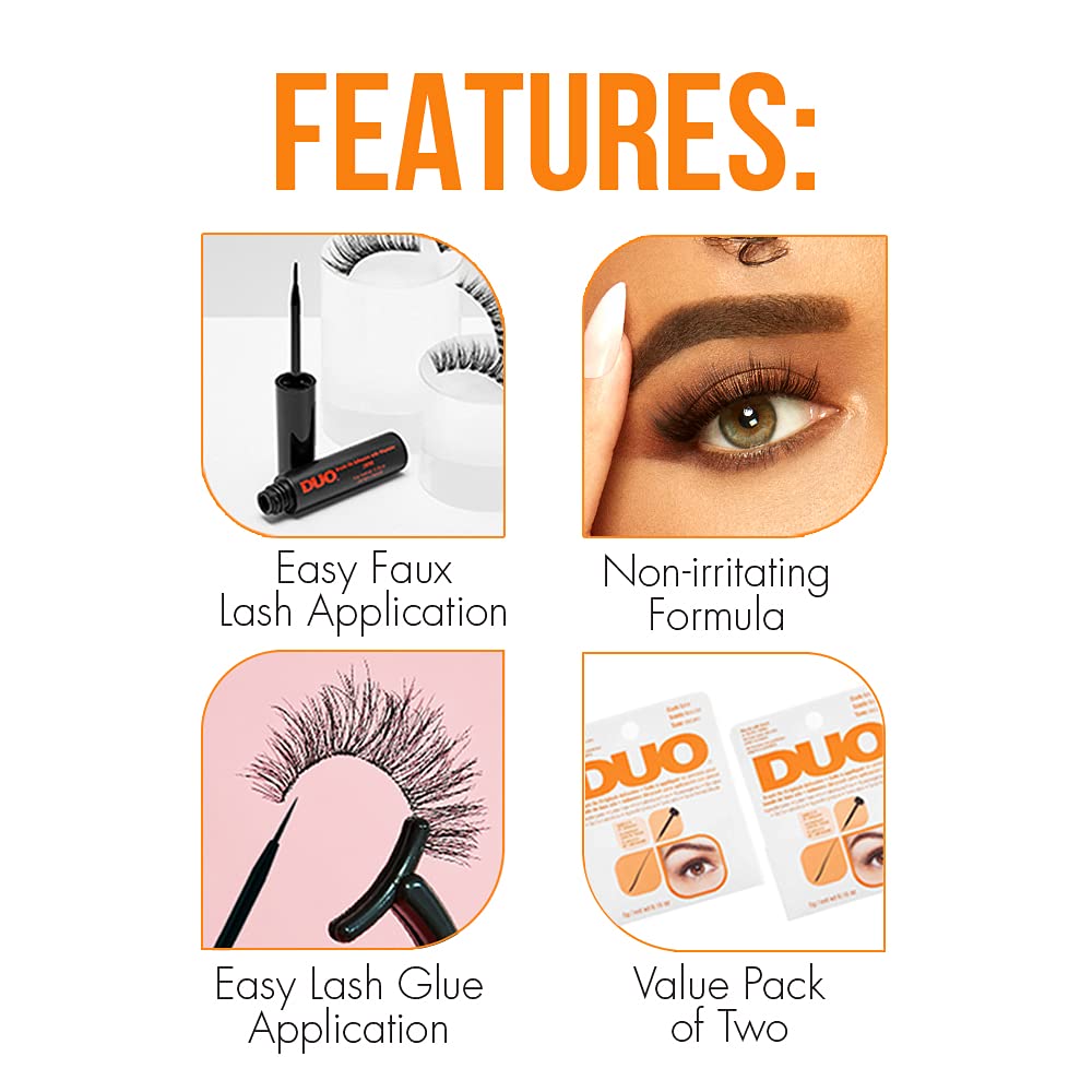 DUO Brush-On Strip Lash Adhesive dark tone wet-application demonstrating fast dry time