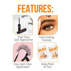 DUO Brush-On Strip Lash Adhesive dark tone wet-application demonstrating fast dry time