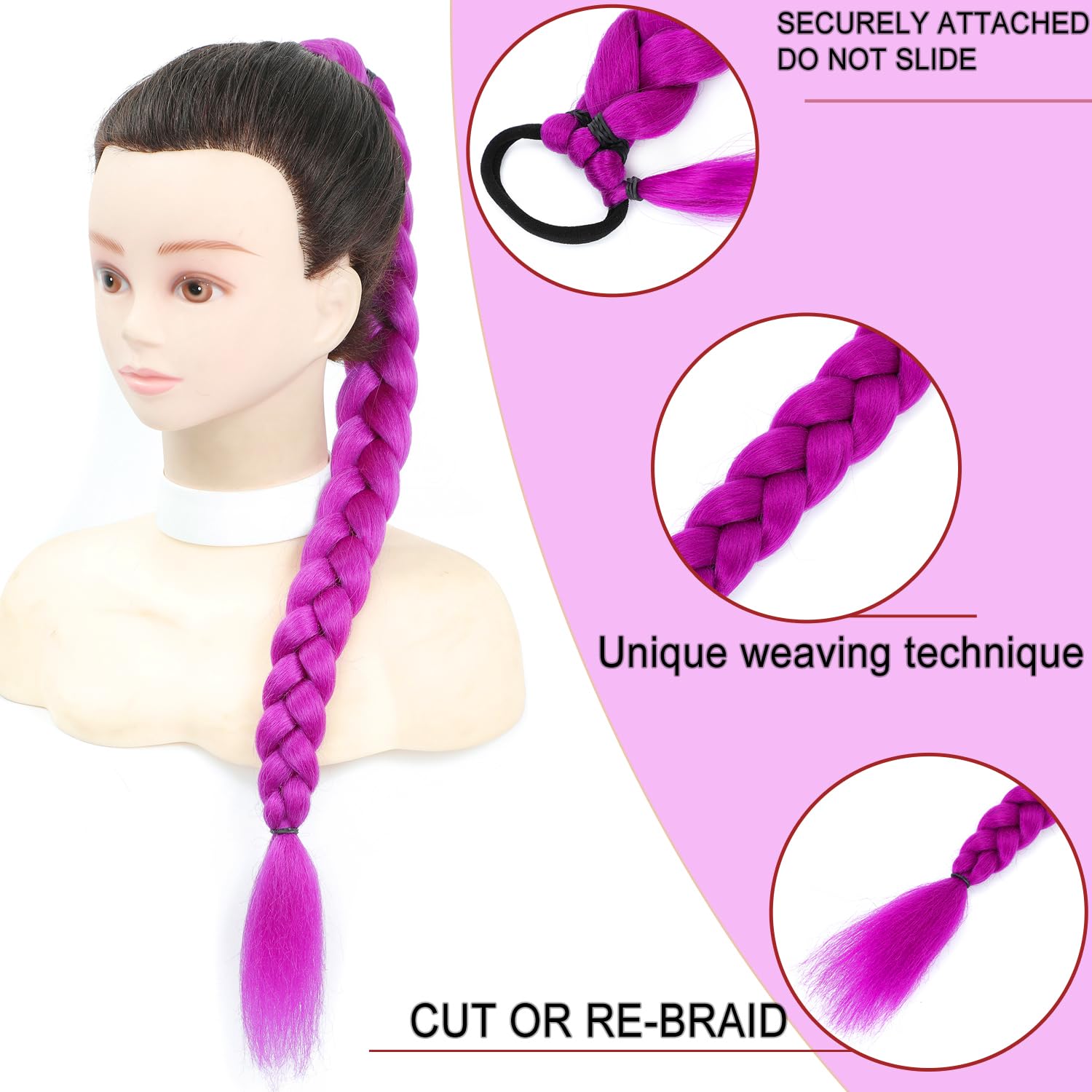 Duoduo Beauty soft natural-texture purple hair extension on display