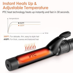 Duomishu 6-in-1 curling iron with tourmaline ceramic for frizz control.