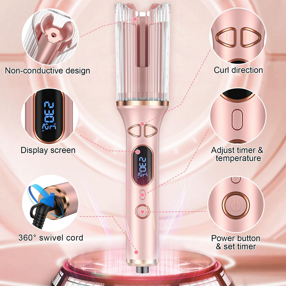 Duomishu ceramic barrel with nano-silver coating helps lock moisture and reduce frizz.