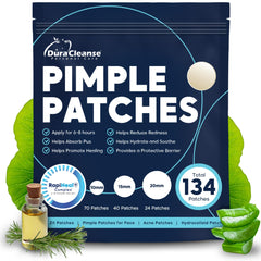 Dura Cleanse Pimple Patches 134-count pack for versatile breakout relief.