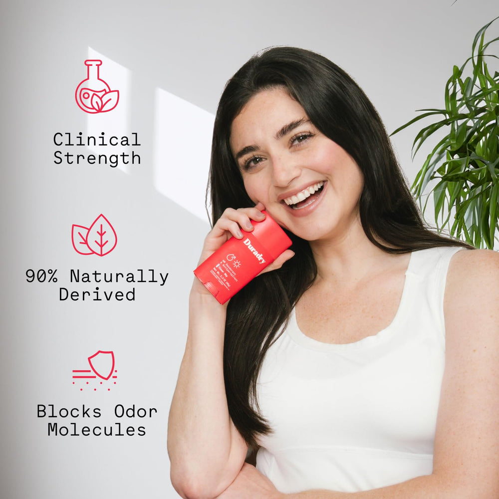 Duradry 90 percent natural formula highlights natural ingredients