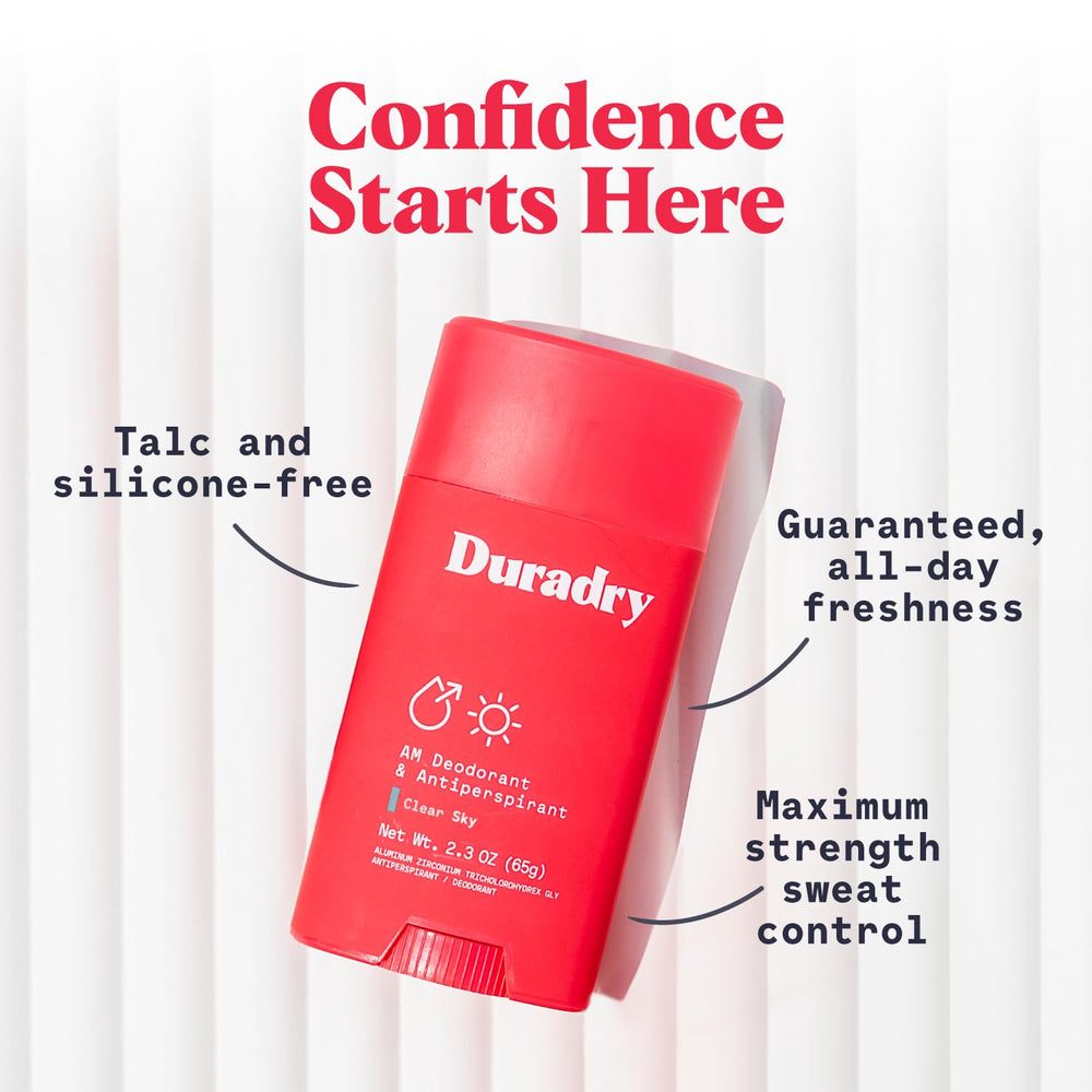 Duradry clean formula twist cap shows easy, mess-free application