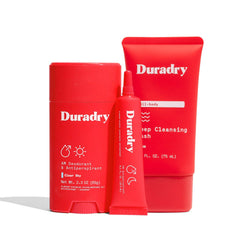 Duradry Clear Sky antiperspirant stick close-up for long-lasting odor protection.