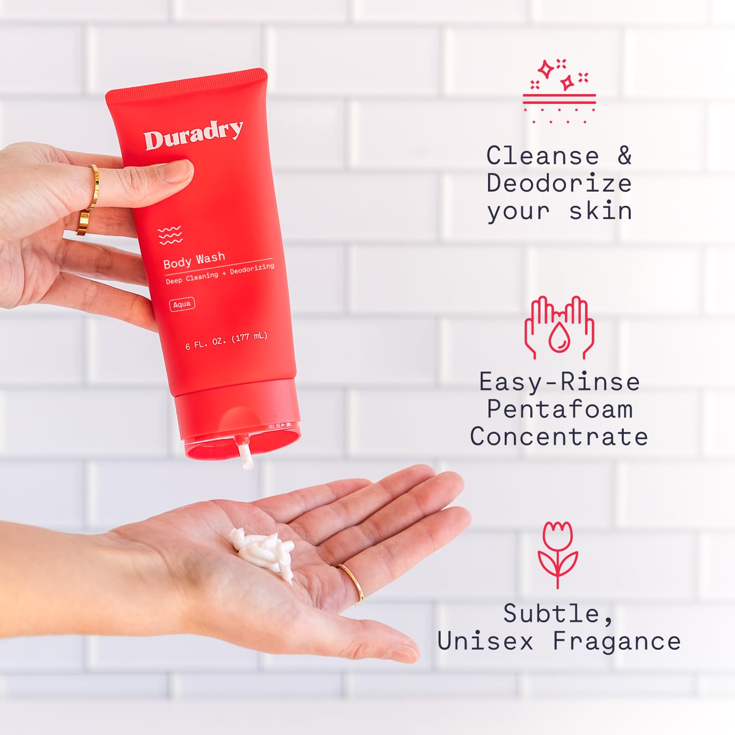 Duradry avocado-oil-panthenol highlights nourishing ingredients for skin comfort.