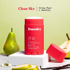 Duradry quick-dry, non-sticky formula stick for comfortable wear.