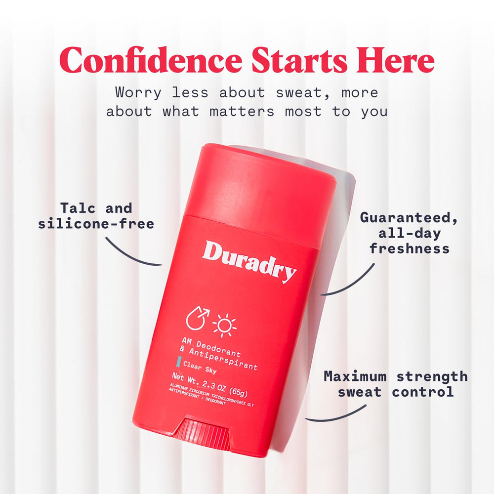 Duradry odor-control action delivering fresh underarms during daily activities.