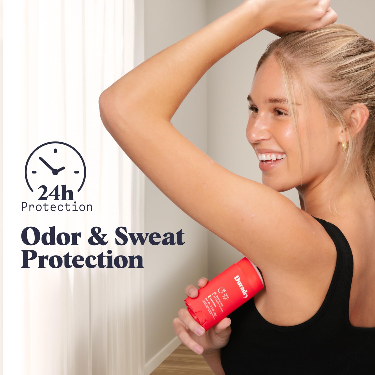 Duradry talc- and silicone-free formula with Clear Sky scent.