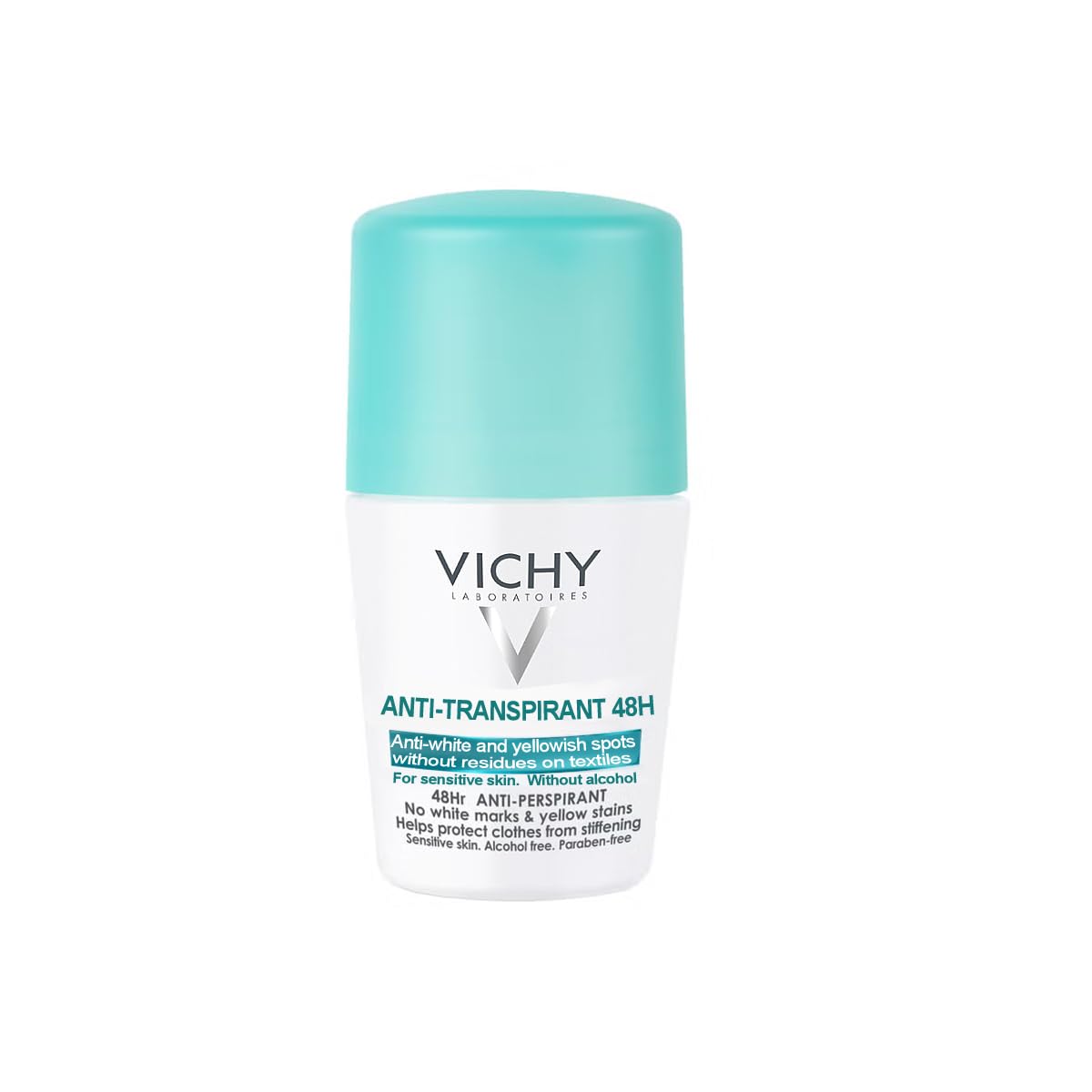 DurbaLife anti-transpirant roll-on 48h bottle shows long-lasting freshness for sensitive skin.