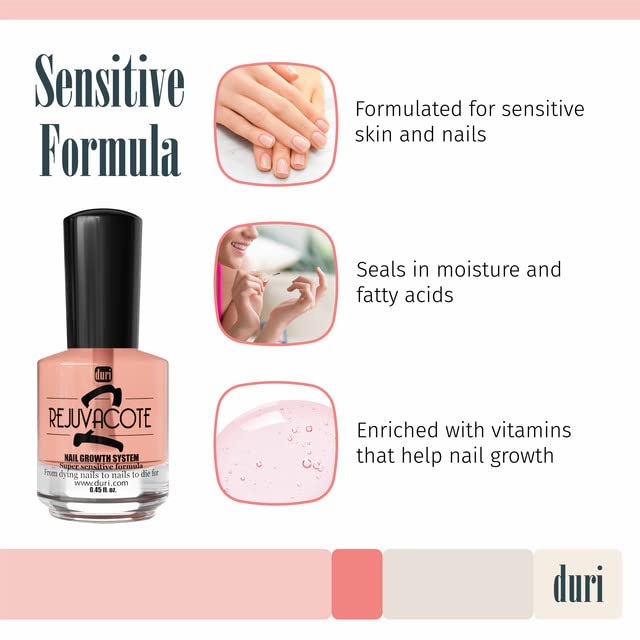 Duri Rejuvacote 2 basecoat application demonstrating easy, protective layer for nails.