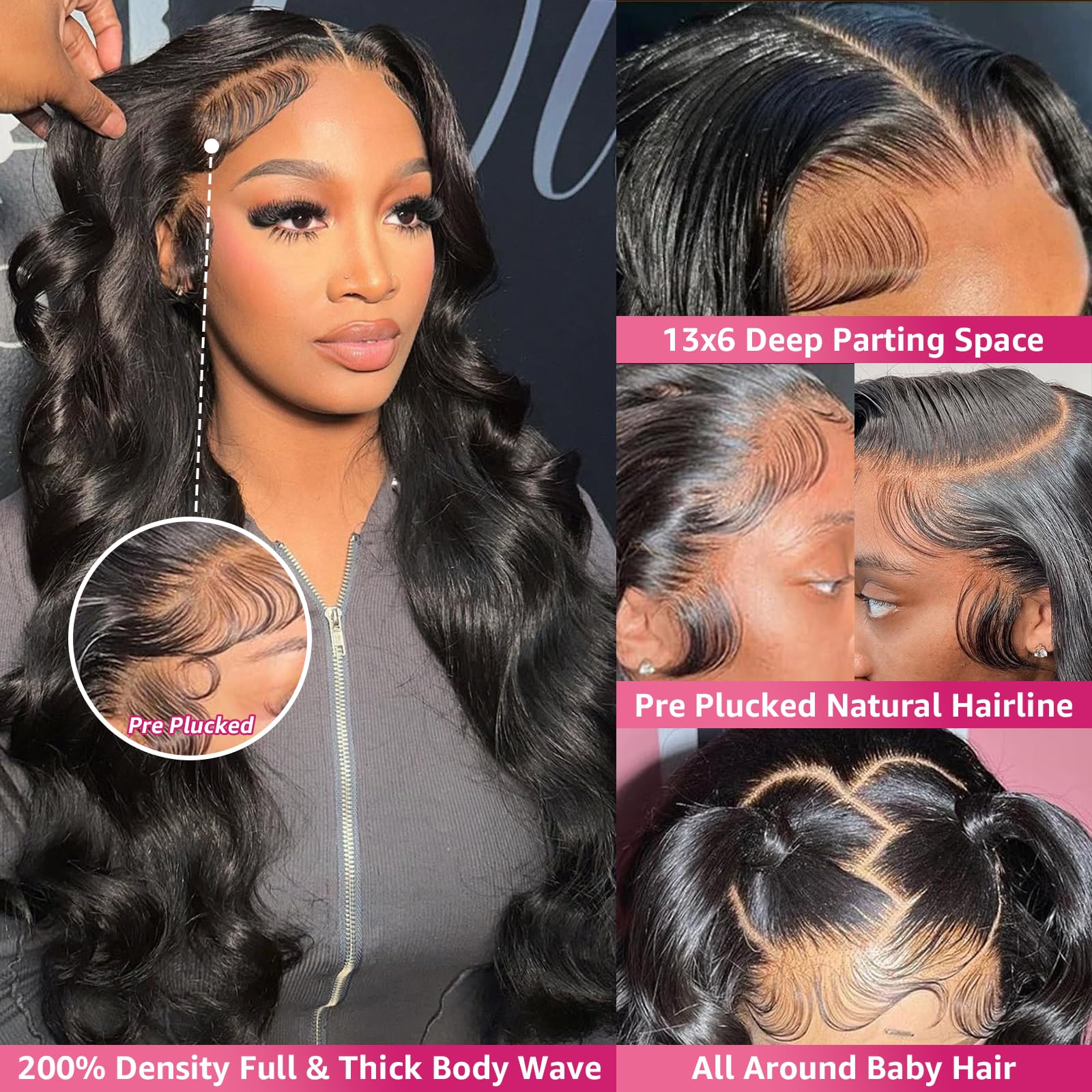 Durita 200-density 13x6 HD lace-front wig, thick fullness and versatile parting.