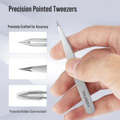 DuroX Ingrown Hair Tweezers inner grip close-up showing steadier control