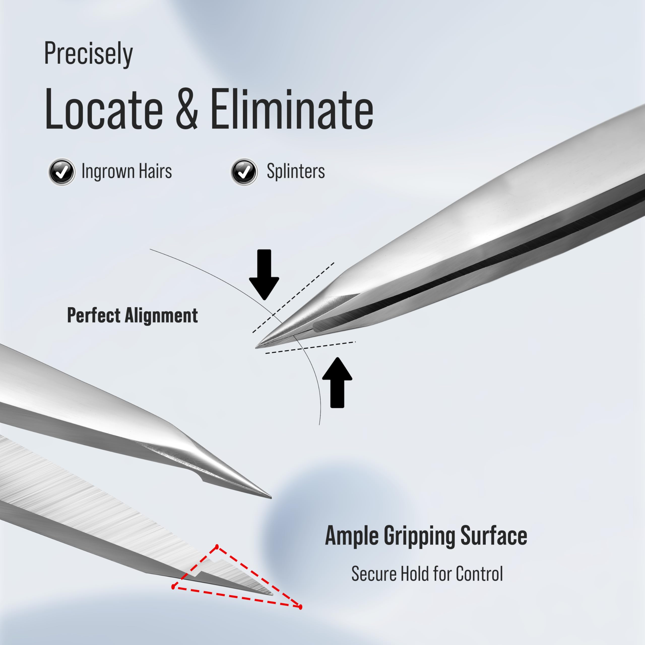 DuroX Splinter Tweezers sharp tips for quick, controlled extraction