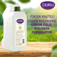 Duru Lemon Cologne label close-up highlights branding and daily durability